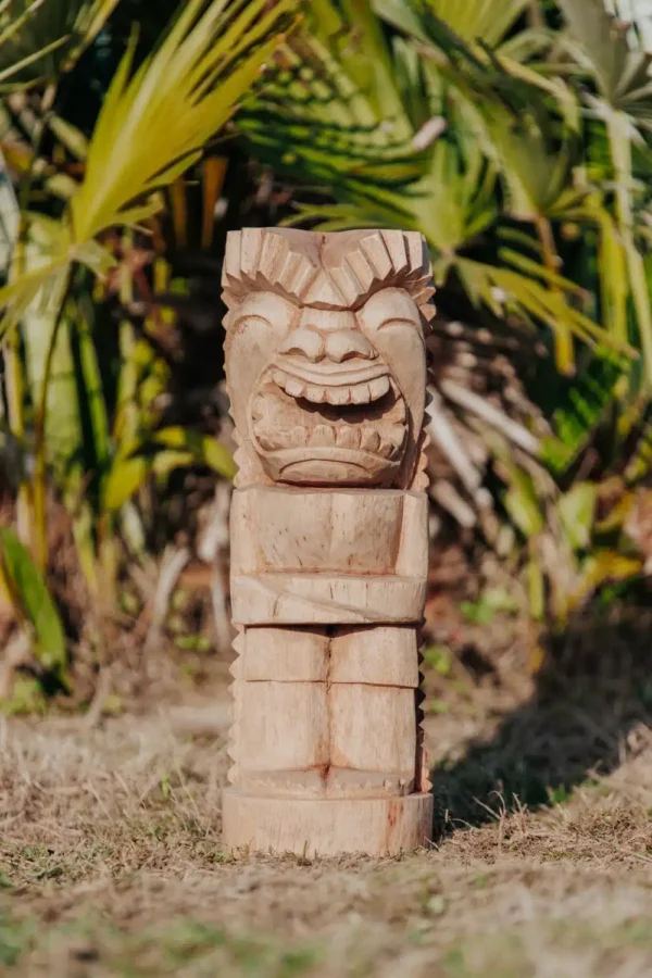 Statue de jardin tiki Polynésie en bois de cocotier 50cm – Gili – Image 3