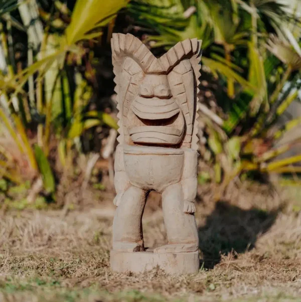 Statue tiki totem de Polynésie, en bois de cocotier 50cm – Bajo