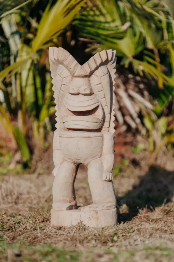 Statue tiki totem de Polynésie, en bois de cocotier 50cm – Bajo – Image 3