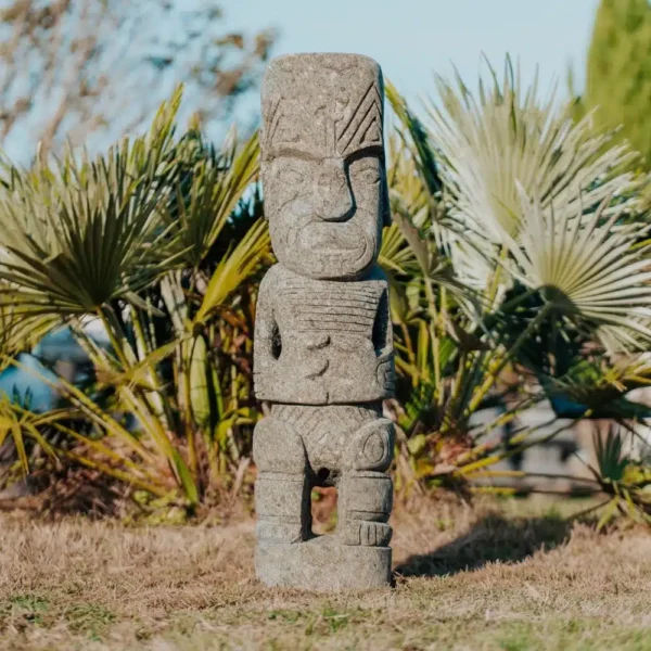 Totem tiki de Polynésie en pierre volcanique 100cm – Vaira
