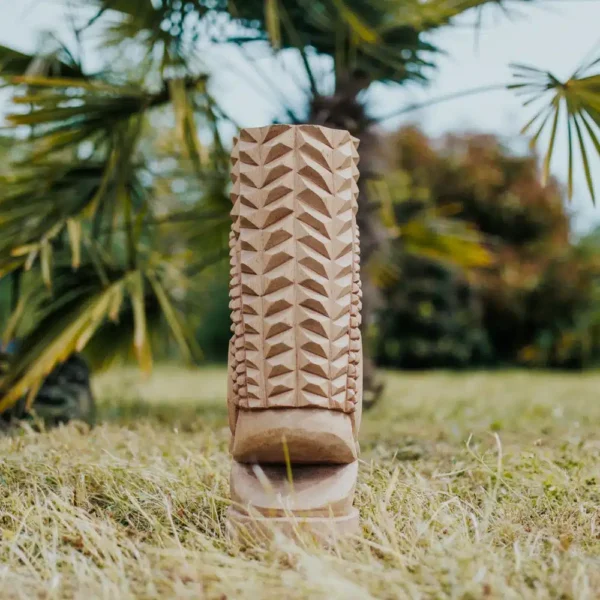 Statue Totem Tiki, en bois de cocotier pour jardin 50cm – Dili – Image 4