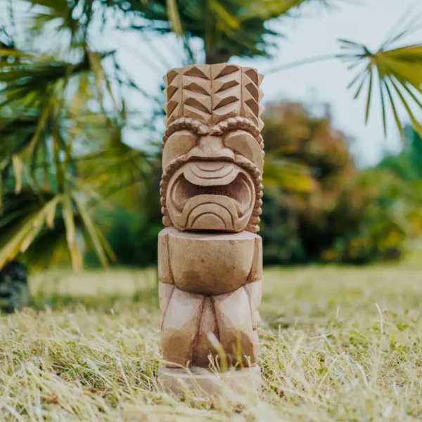 Statue Totem Tiki, en bois de cocotier pour jardin 50cm – Dili – Image 3
