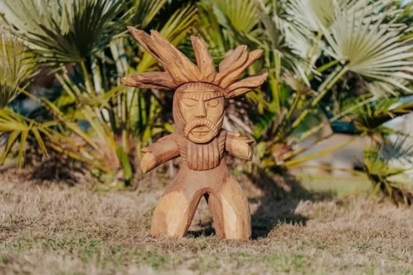 Totem tiki Polynésie en bois de suar 70cm – Gardien – Image 5