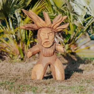 Totem tiki Polynésie en bois de suar 70cm – Gardien