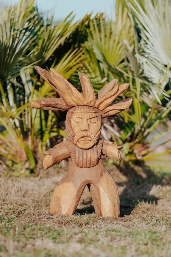 Totem tiki Polynésie en bois de suar 70cm – Gardien – Image 3