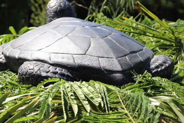 Statue de jardin tortue de mer noir antique 67cm – Image 4