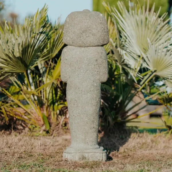 Statue Pharaoh Toutankhamon Debout Jardin Extérieur en Pierre Volcanique Naturelle 100cm – Image 2