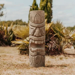 Statue tiki pour jardin extérieur en pierre naturelle 100 cm – Maiao