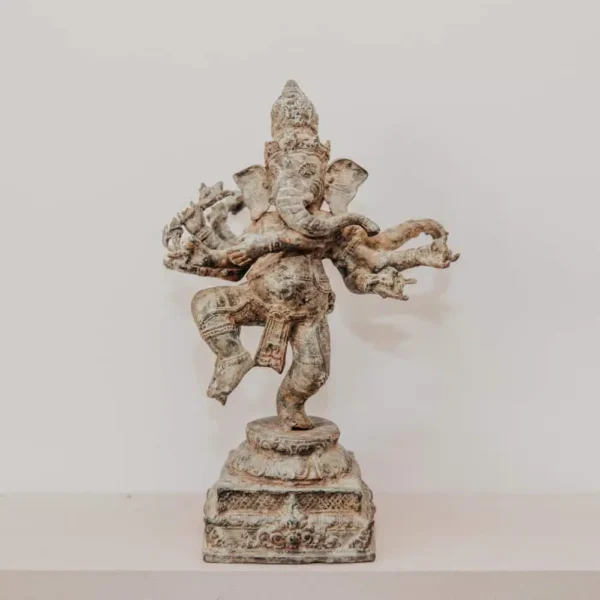 Statuette Statue Ganesh Debout Dansant Couleur Bronze 31cm