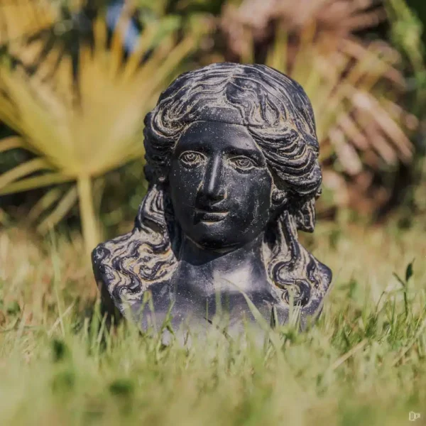 Statue buste de Marianne en noir, jardin extérieur et intérieur – 30 cm – Image 3