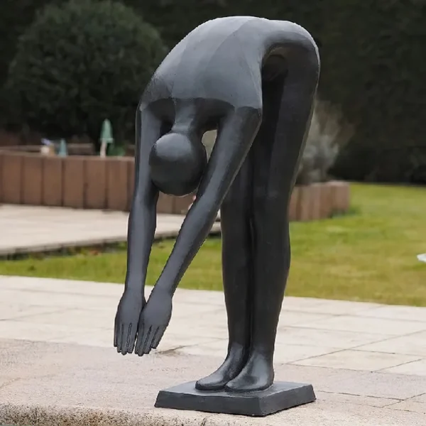 Sculpture de plongeur en bronze