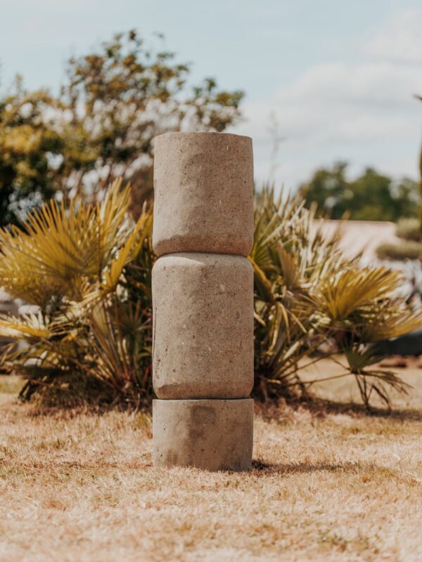 Totem jardin extérieur, Statue tiki – Polynésie, en pierre volcanique 100 cm – Arue – Image 4