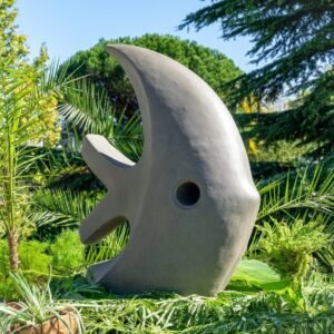 Statue poisson moderne gris T. 100cm (autres tailles et couleurs)